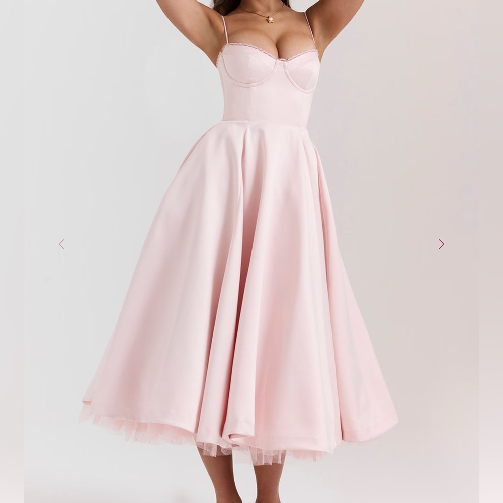 House of CB Mademoiselle Ballerina Pink Midi Dress